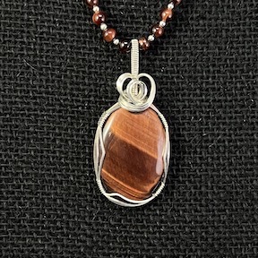 Red Tiger Eye Wire Frame