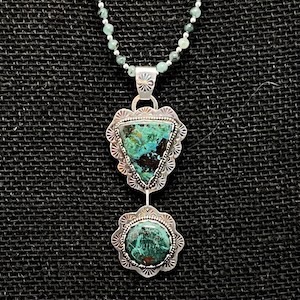 Malachite and Azurite double pendant