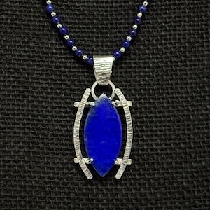 Lapis Lazuli and sterling silver pendant