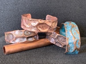 Air Chased Copper Cuffs